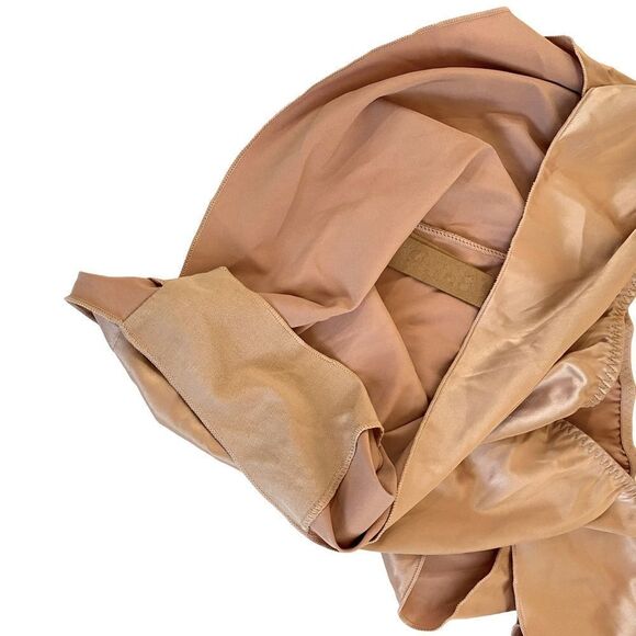 SKIMS Pink Sand Woven Tie Front Shine Teddy Sz XL NWT - Picture 7 of 14